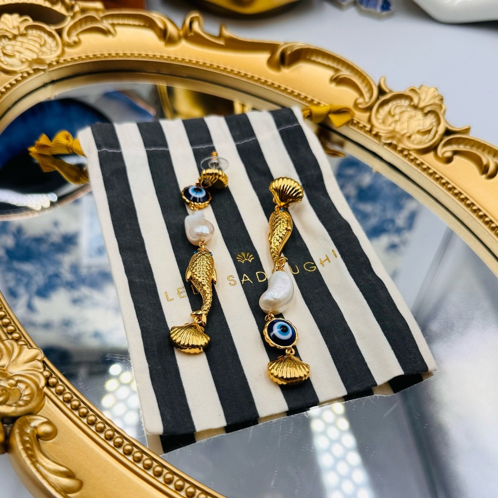 🆕 LELE SADOUGHI 🧿 NWOT La Mer Pearly Liner Earrings - Evil Eye - Picture 16 of 17
